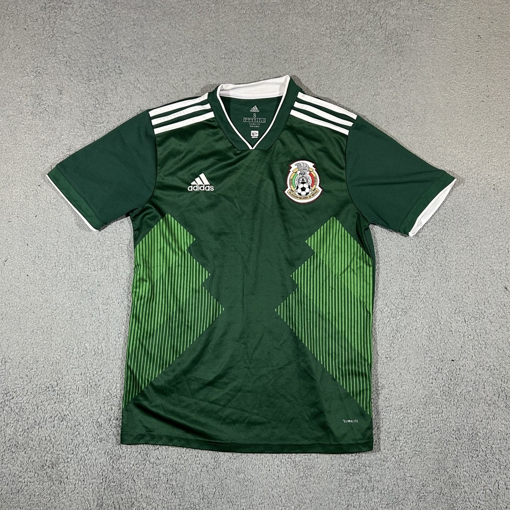 Mexico Soccer Jersey Mens Small Green Adidas National Team 2018 World Cup #3911